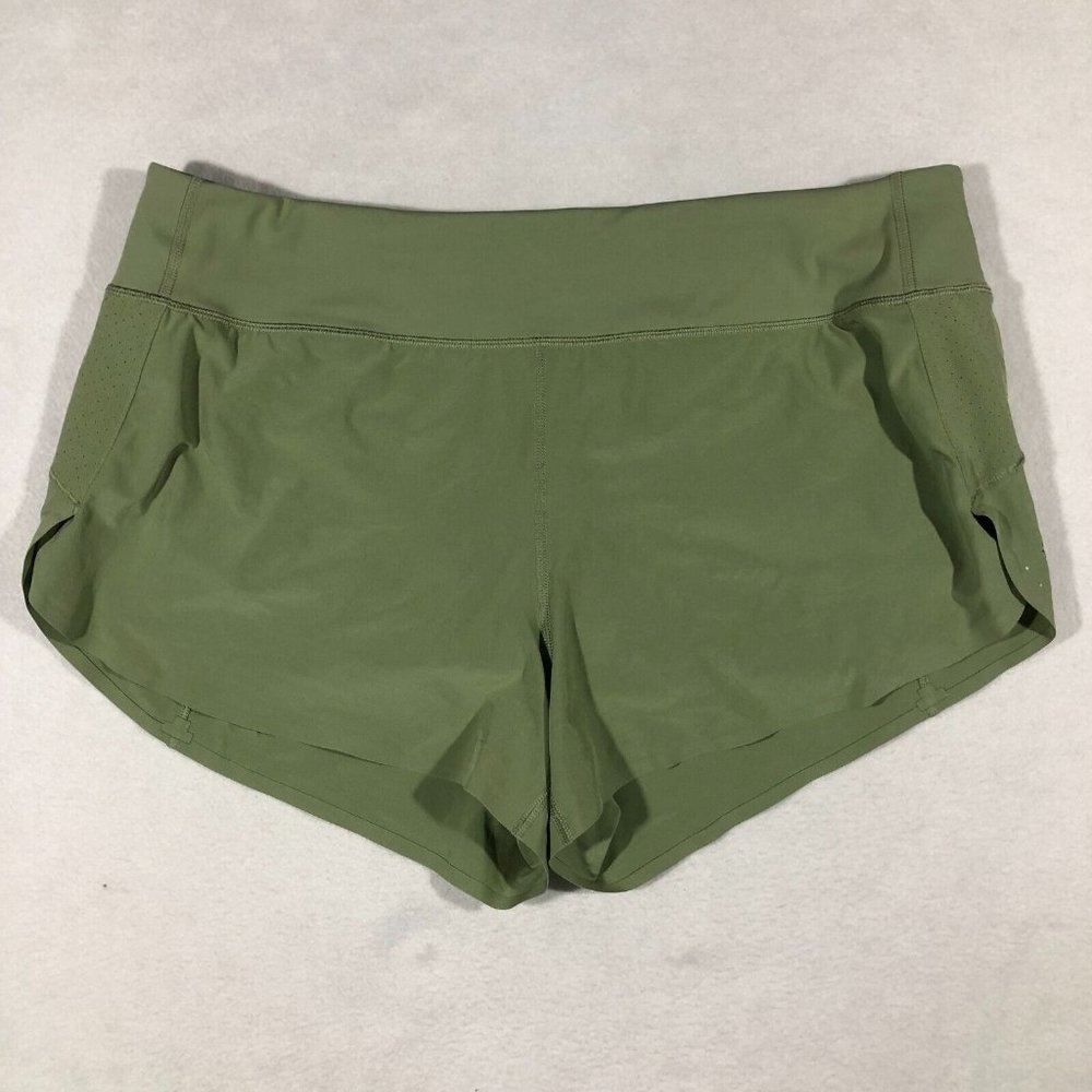 Athleta Womens XL Active Shorts Running Workout Green
